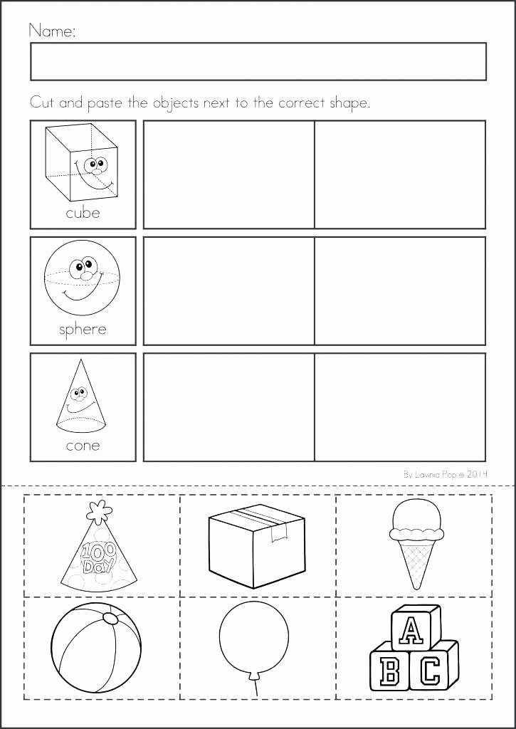Printable Cut and Paste Worksheets Cut and Paste Worksheets for Kindergarten