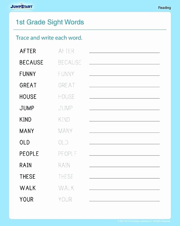 Printable First Grade Reading Worksheets 1st Grade Sight Words Printables Worksheets First Grade