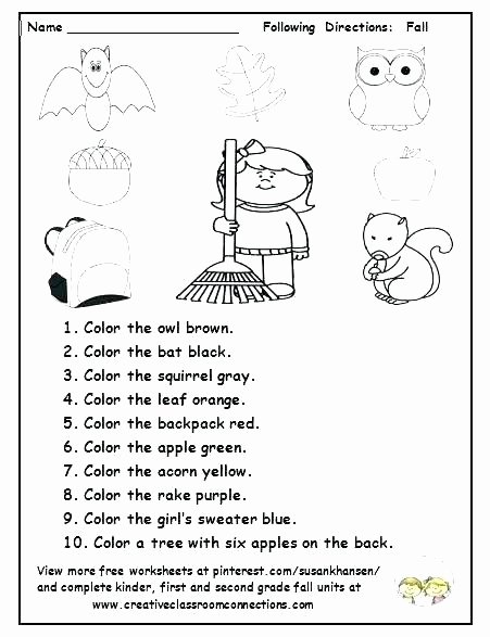 Printable Following Directions Worksheet Follow Direction Worksheets Last Multi Step Directions Following