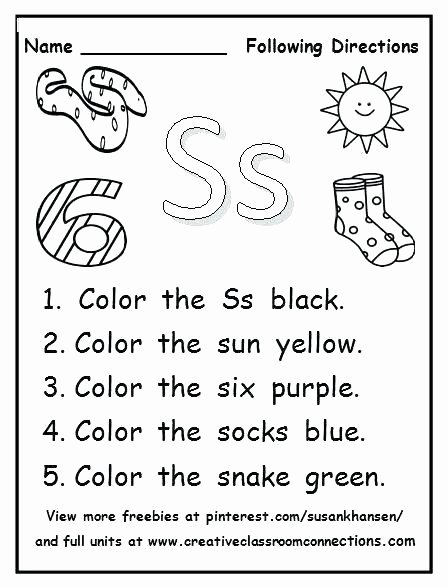 Printable Following Directions Worksheets Follow Direction Worksheets Last Multi Step Directions Following