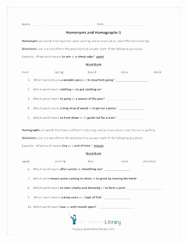 Printable Homophone Worksheets Homonym Worksheets – Petpage