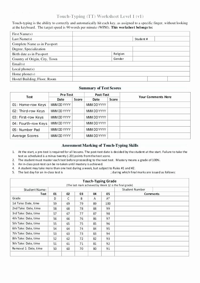 Printable Keyboarding Worksheets Inspirational touch Typing Worksheet Level 1 Skills A Practice Sheets