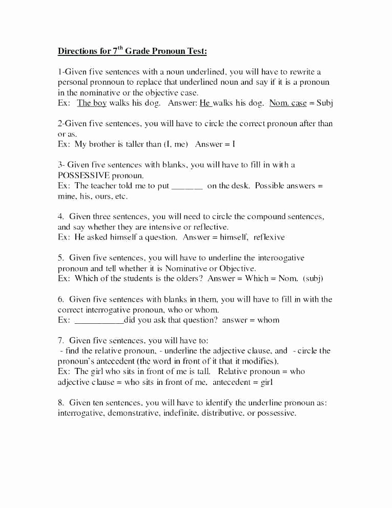 Printable Pronouns Worksheets Printable English Worksheets Agreeable Grade 4 with