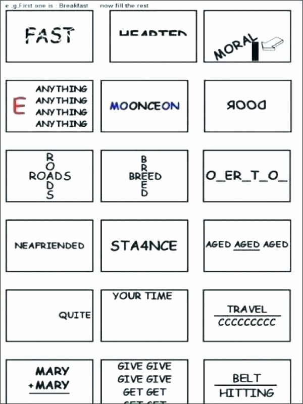 Printable Rebus Puzzles for Kids Printable Brain Teaser Worksheets for Adults
