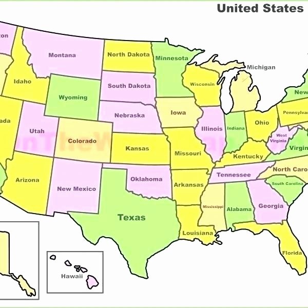 Printable States and Capitals Quiz State Map United States – Interack