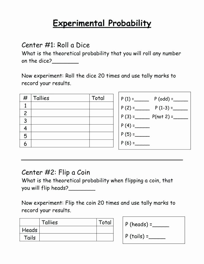 Probability Worksheet 4th Grade 5th Grade Probability Worksheets