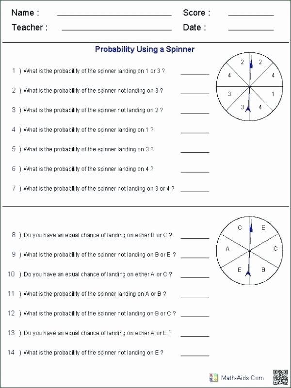 Probability Worksheet 4th Grade Algebra 2 Probability Worksheet with Answers Luxury