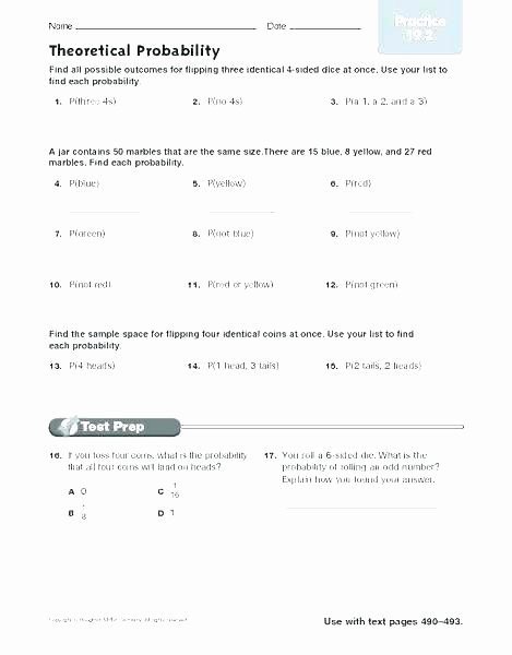 Probability Worksheet 4th Grade and Probability Worksheet Printable Worksheets Fourth