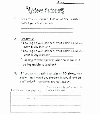 Probability Worksheet 4th Grade Probability Spinner Worksheet – originalpatriots