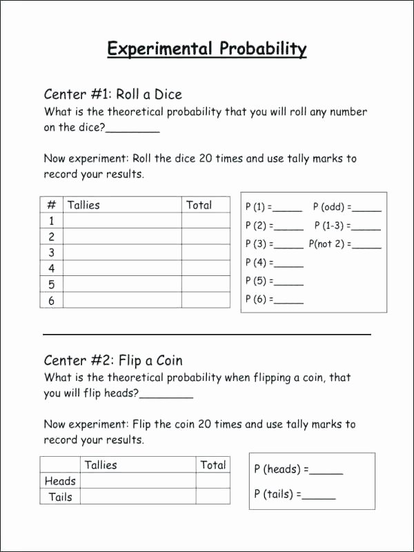 Probability Worksheet 5th Grade 2 Probability Worksheet with Answers County Tally Mark