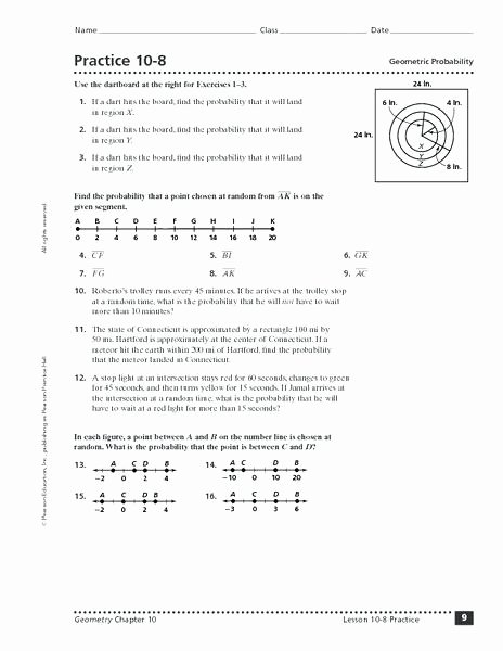 Probability Worksheet 5th Grade Practice 8 Geometric Probability Worksheet for Grade 7 Math