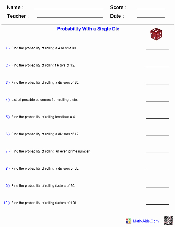Probability Worksheet 6th Grade 6th Grade Statistics Math Worksheets Antihrap