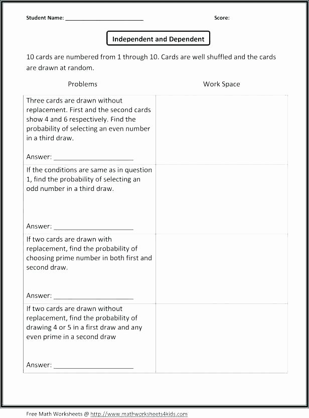 Probability Worksheet 6th Grade Grade Data and Probability Worksheets A Math 9 for Bowling