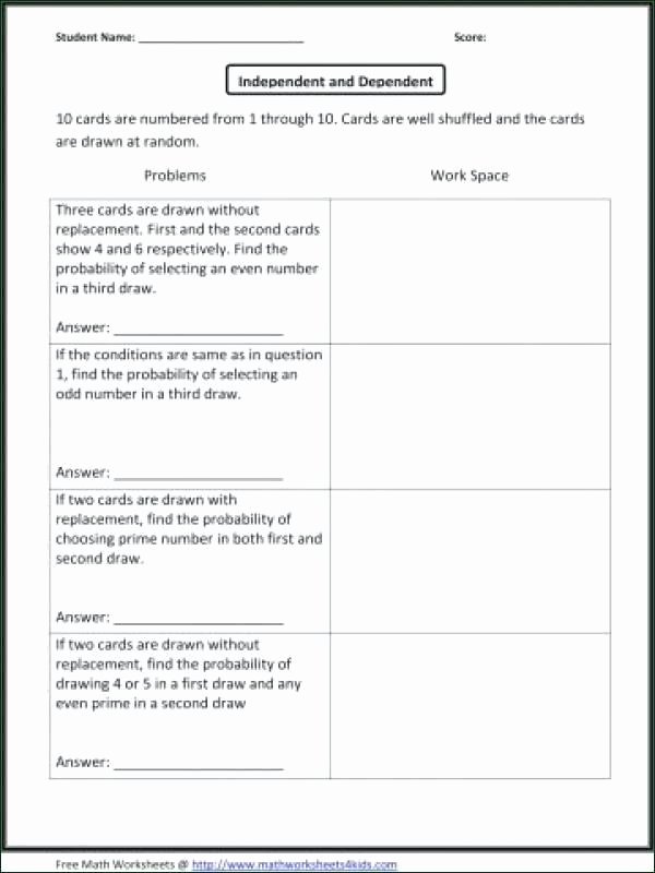 Probability Worksheet with Answers Pdf Best Of 7th Grade Math Probability Worksheets with Answer Key
