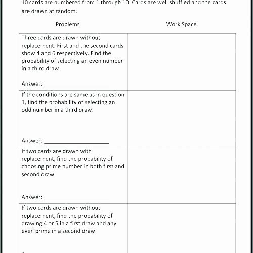 Probability Worksheet with Answers Pdf Inspirational Probability Worksheets with Answers – Onlineoutlet