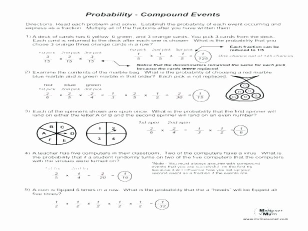 Probability Worksheet with Answers Pdf Lovely Probability Worksheets Pdf 7th Grade