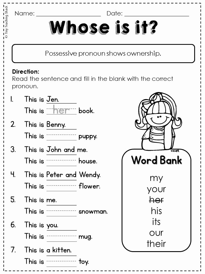 Pronoun Worksheet for 2nd Grade Deepti Gupta Guptadeeptigupta On Pinterest