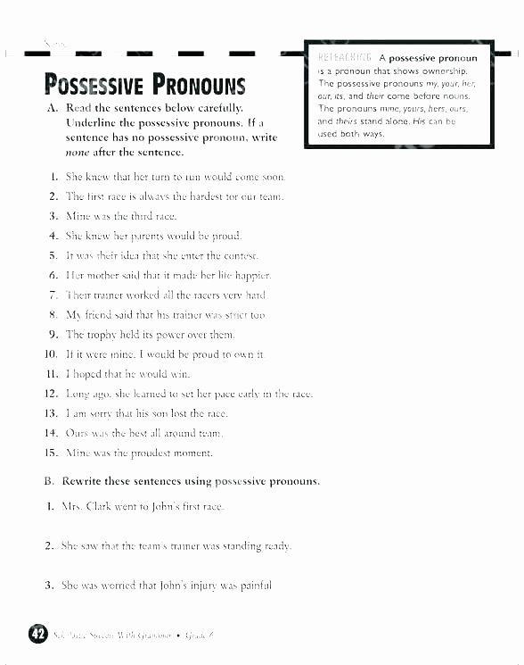 Pronoun Worksheet for 2nd Grade Pronoun Worksheets Pronouns for Class 1 Grade 3 Grammar
