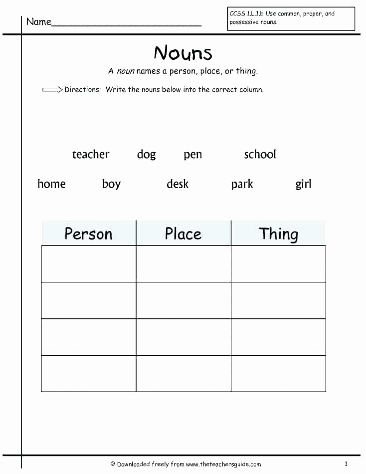Pronoun Worksheets 2nd Grade Possessive Nouns Worksheets 5th Grade Printable Noun