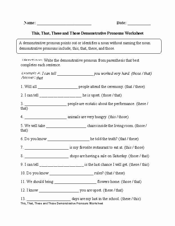 Pronoun Worksheets for 2nd Grade Pronoun Worksheets Grade About This Worksheet Possessive