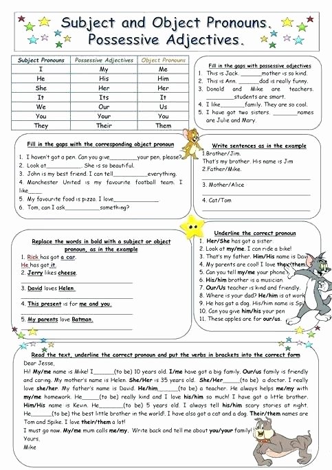 Pronoun Worksheets for 2nd Graders Free Pronoun Worksheets