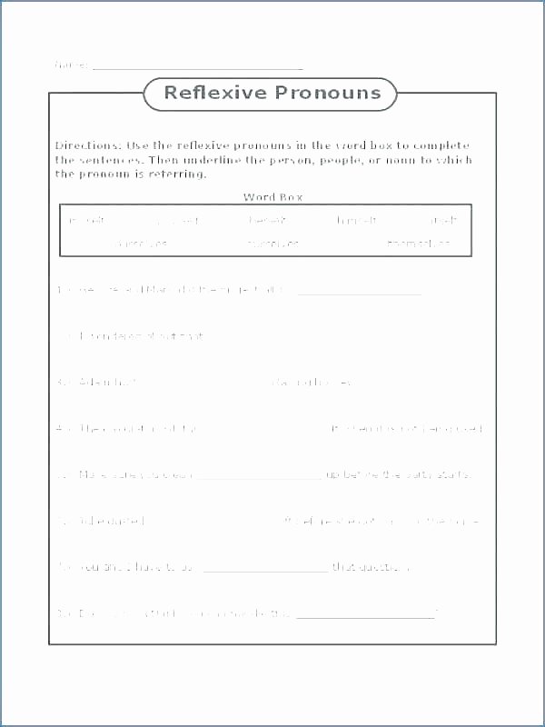 Pronoun Worksheets for 2nd Graders Free Reflexive Pronouns Worksheets 2nd Grade Free Pronoun