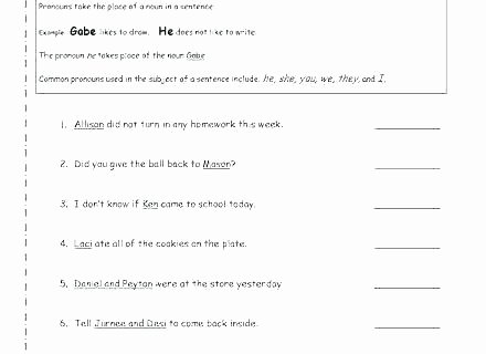 Pronoun Worksheets Second Grade Subjective and Objective Case Pronouns Worksheets