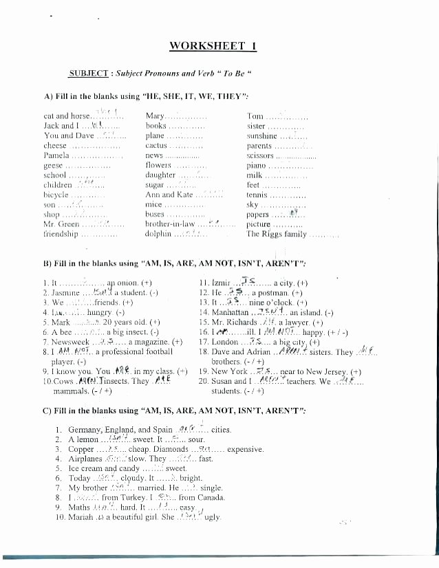 Pronouns Worksheet 2nd Grade Spanish One Worksheets