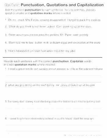 Proofreaders Marks Worksheets Quotation Marks Worksheet 1 Grade 5 Practice Worksheets High