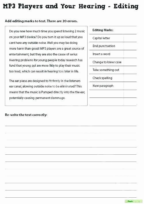 Proofreading Worksheets 3rd Grade Proofreading Editing Worksheets Grade Free and 6 for Peer