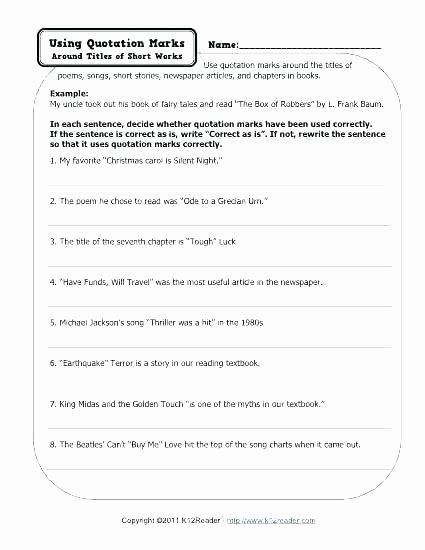 Proofreading Worksheets 5th Grade Punctuation Proofreading Worksheets