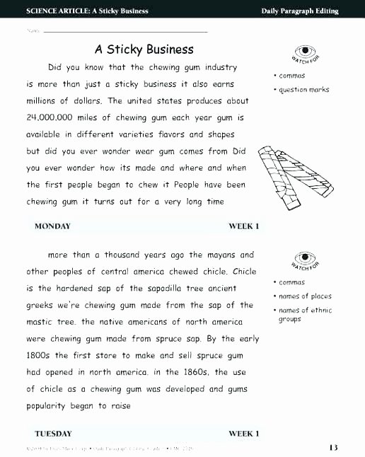 Proofreading Worksheets High School Paragraph Correction Worksheets A Proofreading Worksheet
