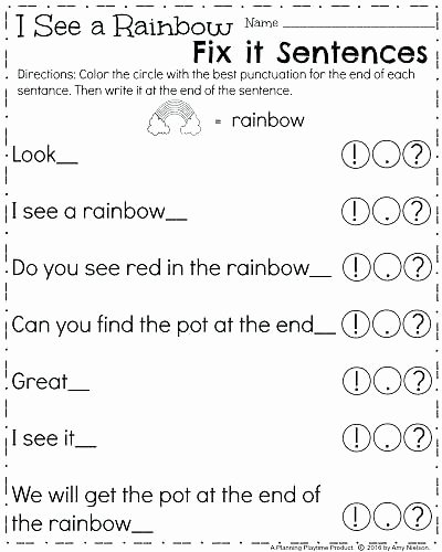 Punctuation Worksheets for Kindergarten Vaap Worksheets