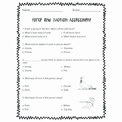 Push and Pull Worksheets Kindergarten force and Motion Worksheets
