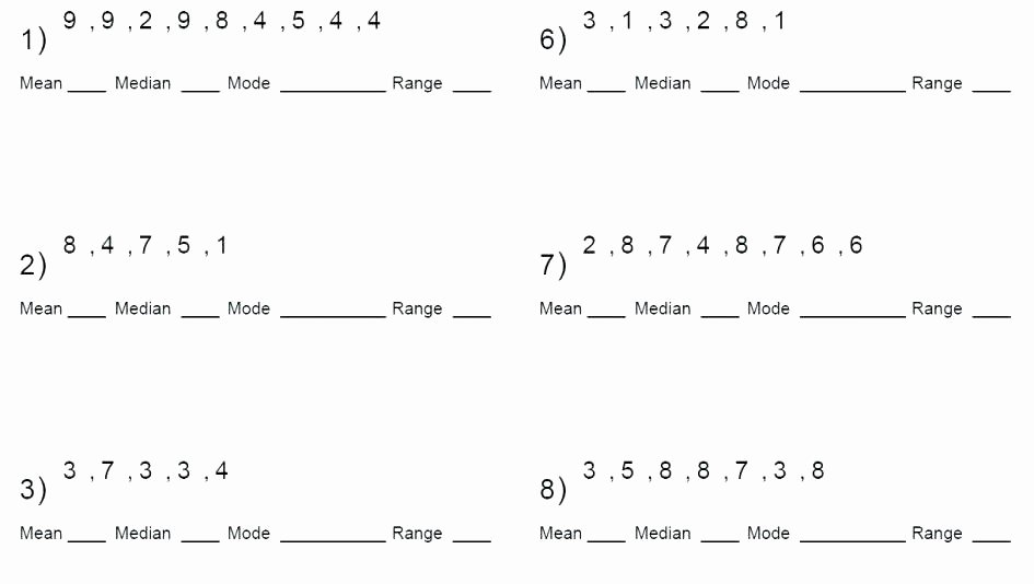 Range Mode Median Worksheets Excel Range Median Mode Mean Worksheet Best Worksheets