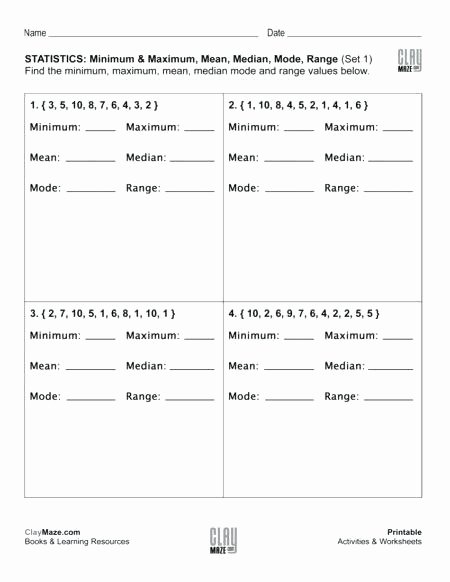 Range Mode Median Worksheets Fourth Grade Free Printable Worksheets Educational Books