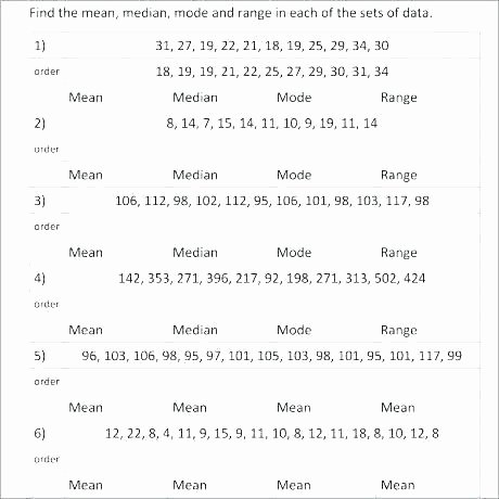 Range Mode Median Worksheets Measures Center Mean Median Mode and Range Maze original