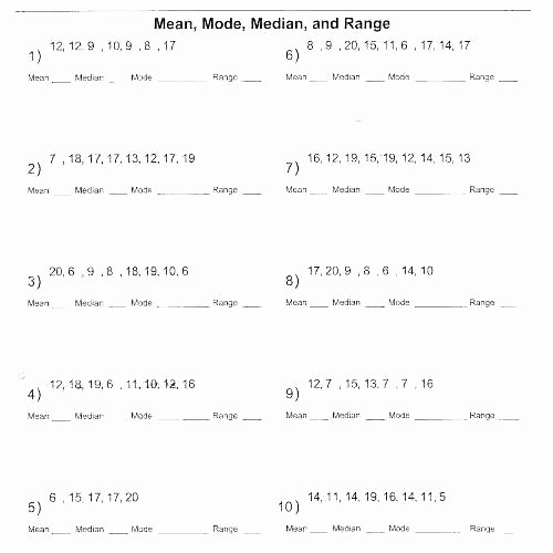 Range Mode Median Worksheets Median Mean Mode and Range Worksheets