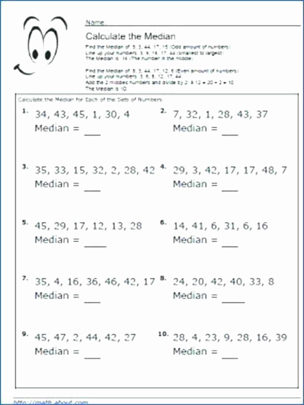Range Mode Median Worksheets Median Worksheets Maths Mean Mode Range Grade Math Pdf 4