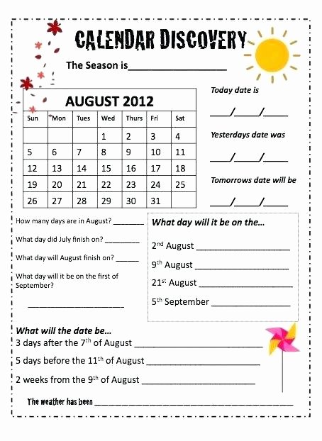 Reading A Calendar Worksheets Free Printable Calendar Worksheets First Grade
