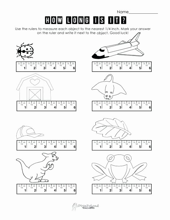 Reading A Ruler Worksheet Answers Measuring with A Ruler Worksheets Inches Measurement Ruler