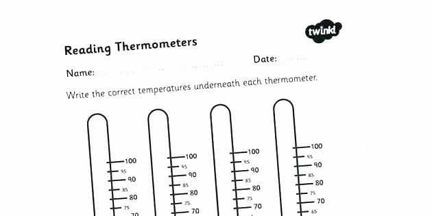Reading A thermometer Worksheet Temperature Worksheets for 1st Grade Grade Math Review