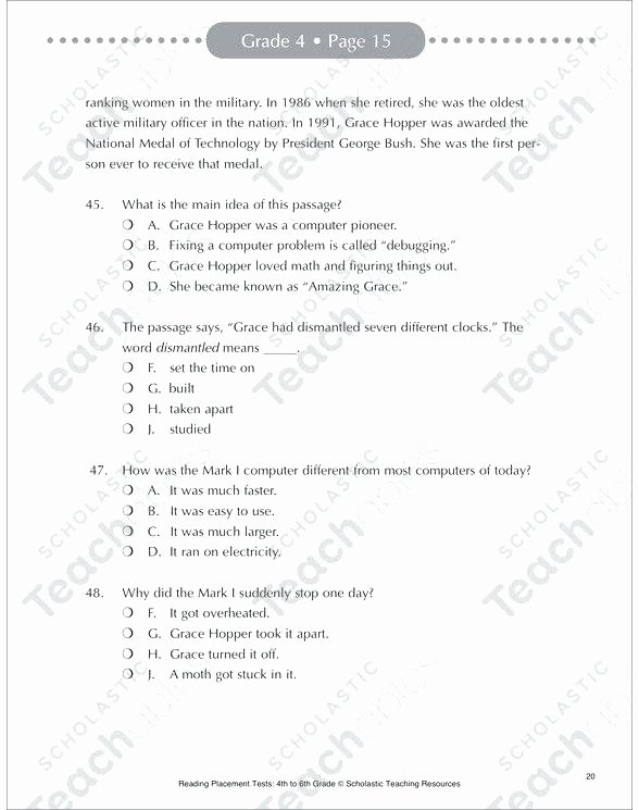 Reading Comprehension 7th Grade Worksheet 7th Grade Reading Practice Worksheets