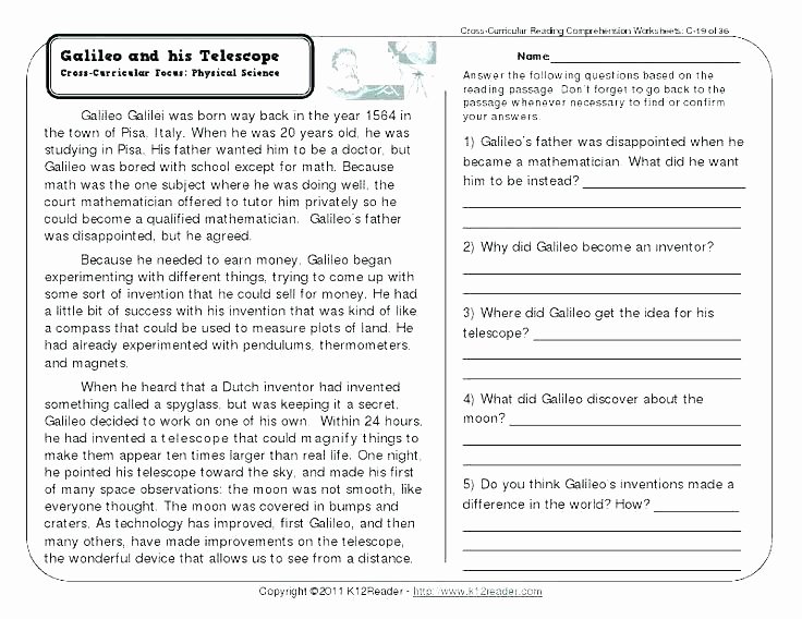 Reading Comprehension Worksheets 6th Grade Reading Worksheets for 6th Grade Printable Full Size Free