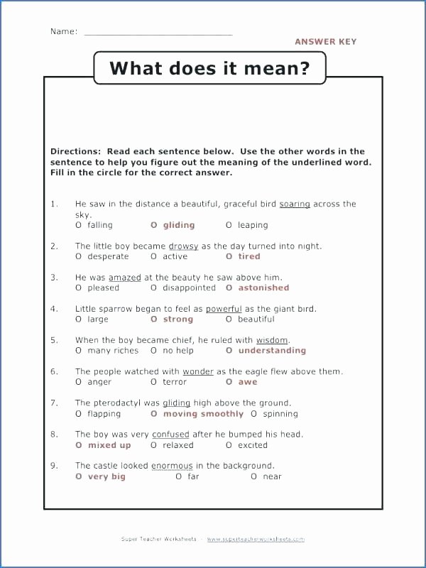 Reading In Context Worksheets Context Clues Worksheets 5th Grade Pdf Reading for 6