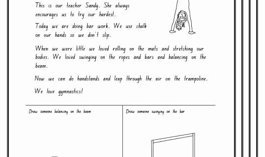 Reading Response Worksheets Kindergarten Reading Passages Awesome Gymnastics Response