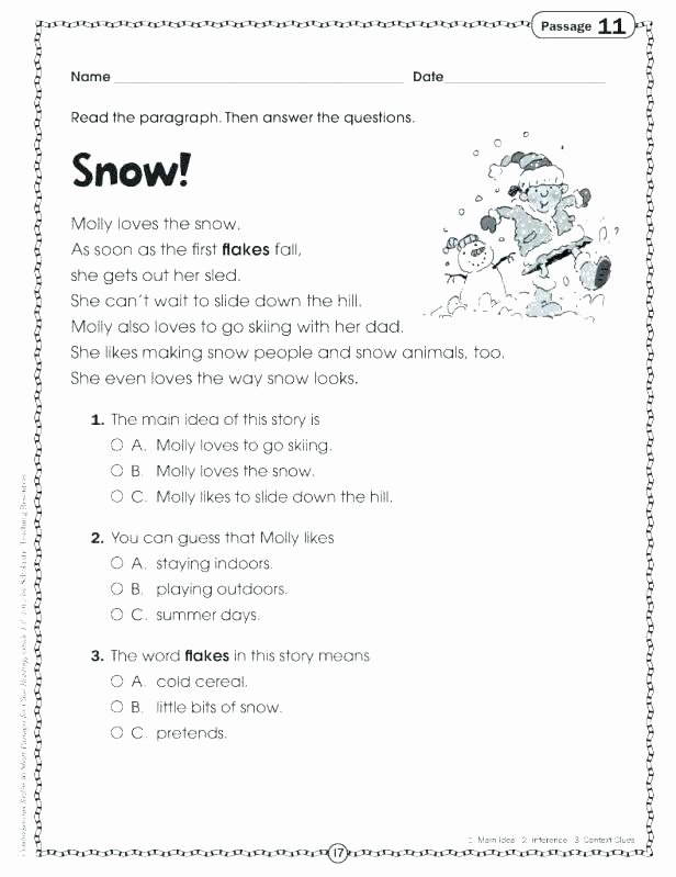 Reading Worksheets Grade 5 Free Reading Worksheets for 5th Grade