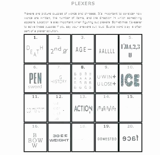 Rebus Brain Teasers Printable Logic Puzzles Printable Worksheets Middle School Math Free