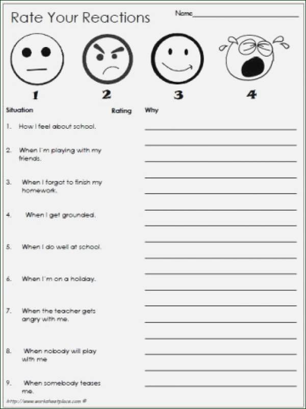 Recognizing Emotions Worksheets Emotions Worksheets