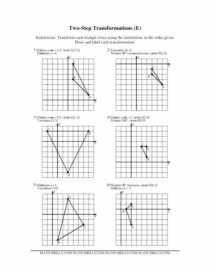 Reflection and Translation Worksheets 8th Grade Geometry Worksheets